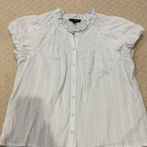 J. Crew Soft Blue Ruffled Blouse